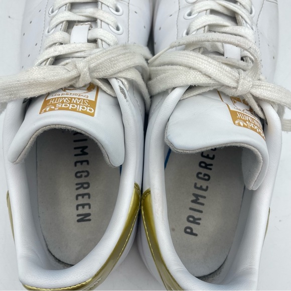 Adidas Stan Smith White/Gold Sneakers Size 8.5 Women’s - Picture 7 of 10